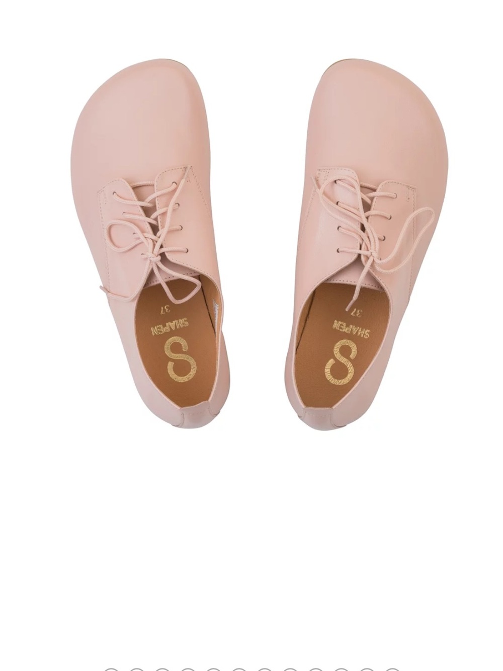 Women’s Blush Pink Lace-Up Leather Oxfords Barefoot Style - Picture 13 of 14
